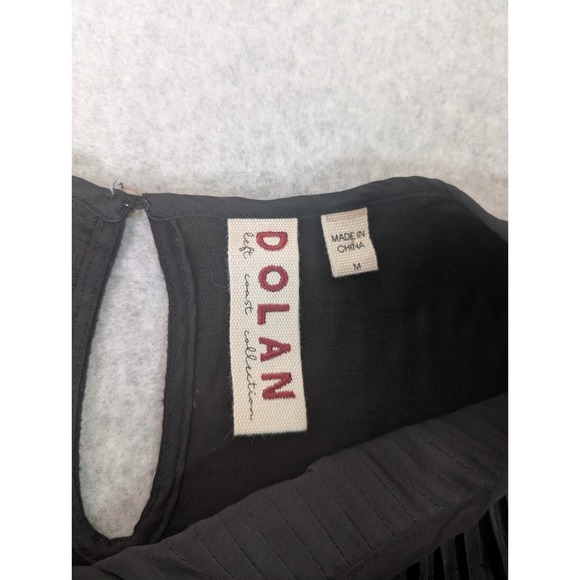 Dolan Anthropologie pleated front silky blouse Black size medium M - Picture 3 of 8